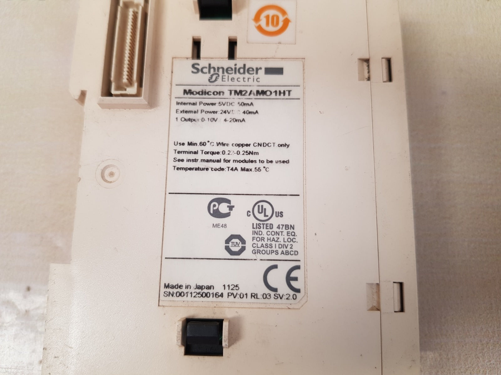 Schneider modicon tm2amo1ht analog output module