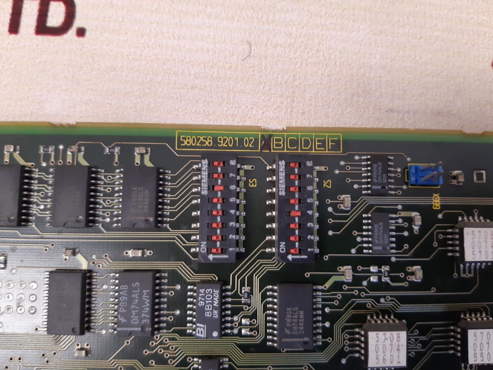 Siemens 6fc5012-0ca03-0aa0 interface profibus-dp board