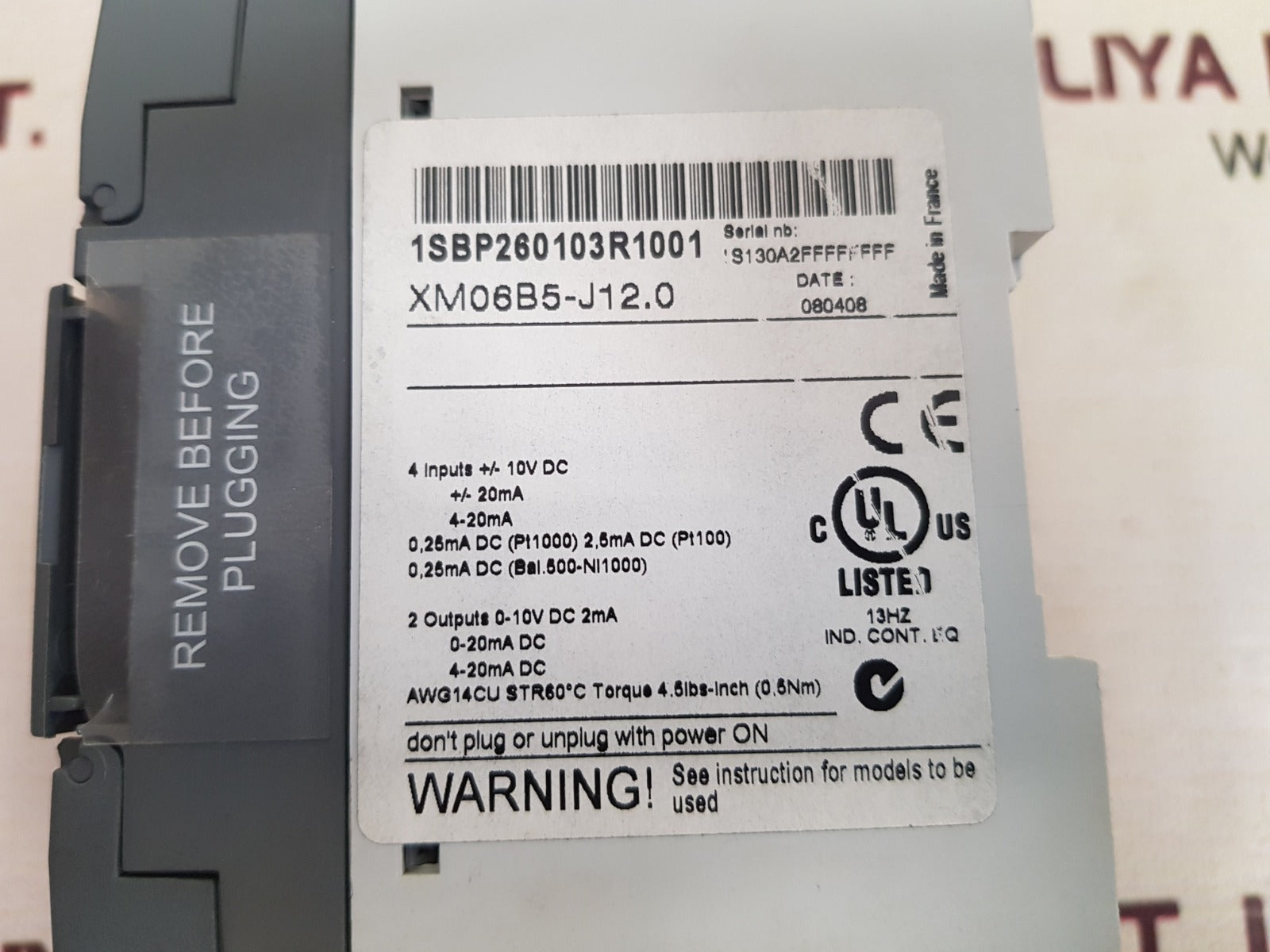 Abb xm06b5-j12.0 1sbp260103r1001