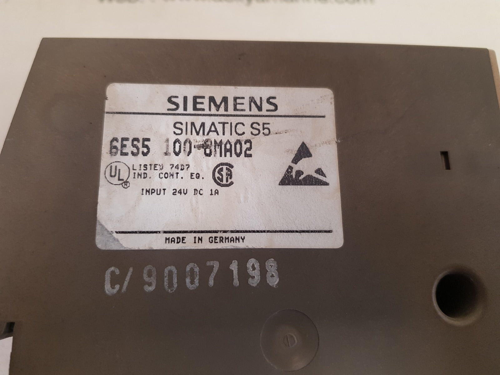 Siemens simatic s5-100u 6es5 100-8ma02 plc unit