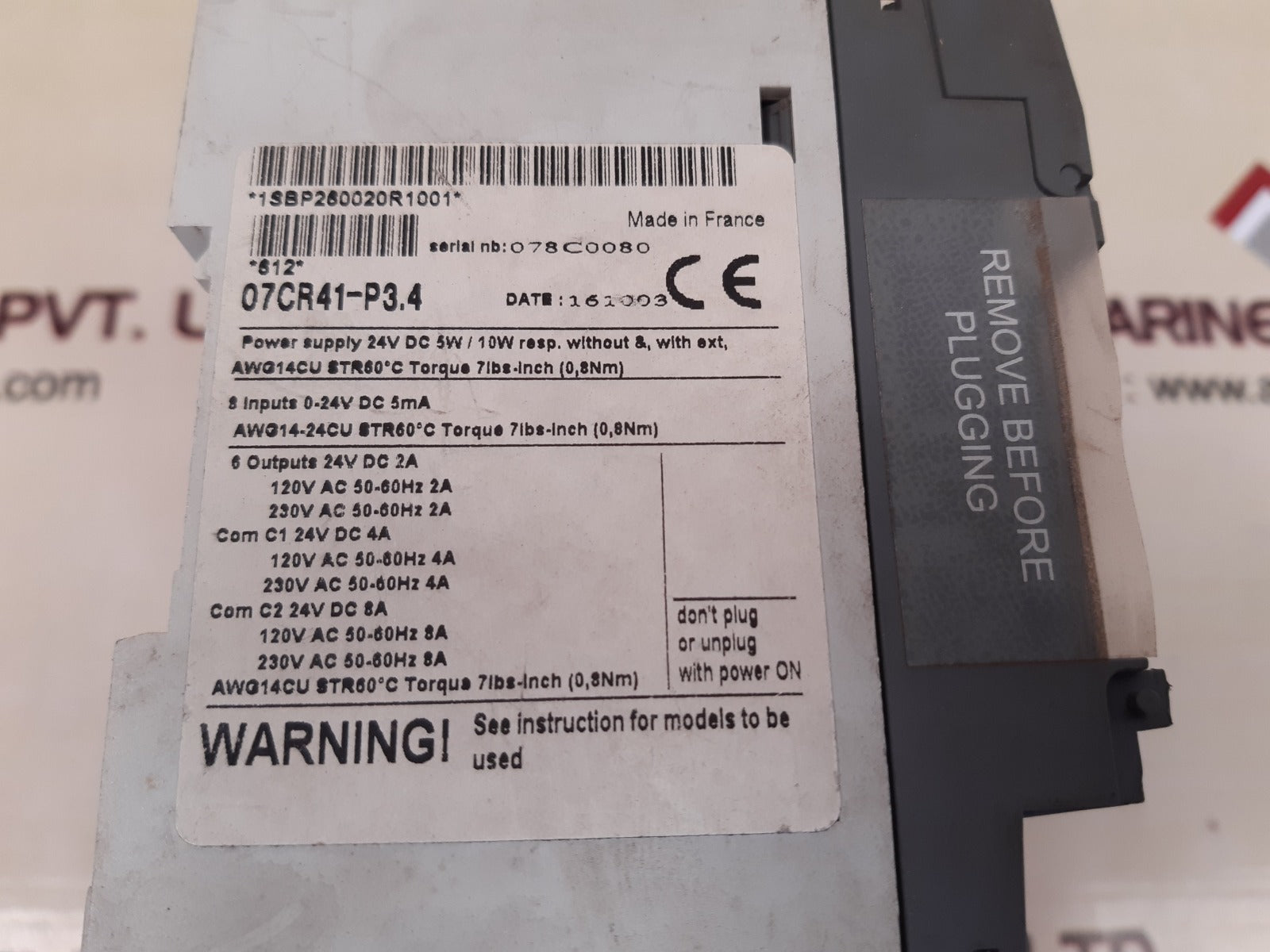 Abb 07cr41-p3.4 advant controller 31 1sbp260020r1001 basic unit