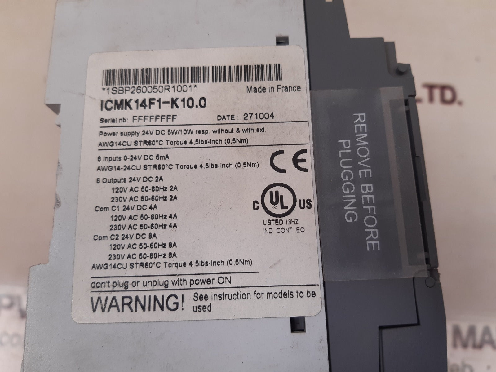 Abb icmk14f1-k10.0 advant controller 31 remote unit 1sbp260050r1001