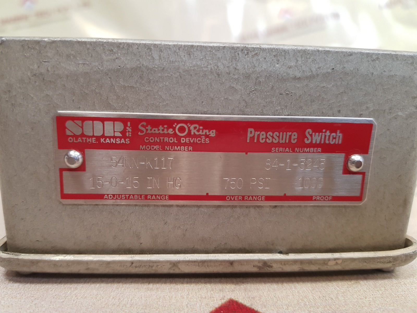 Sor 54nn-k117 pressure switch