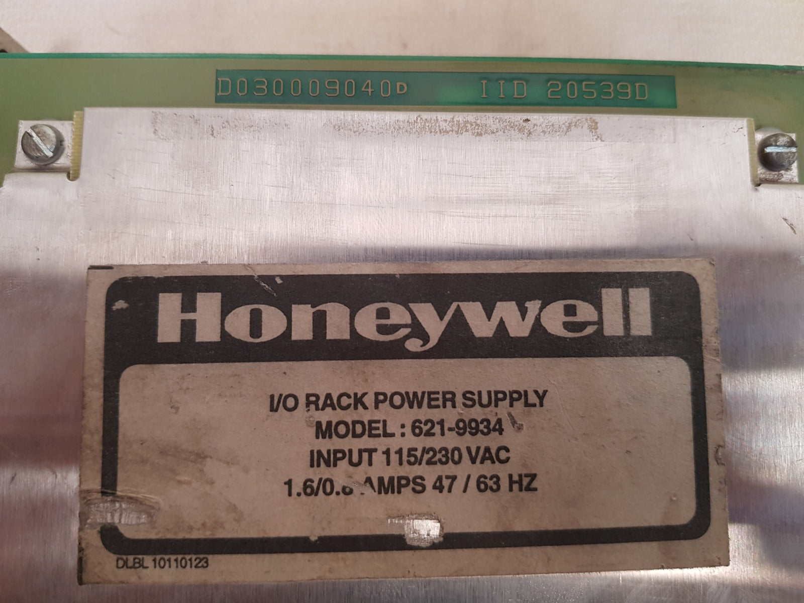 Honeywell 621-9934 i/o system power supply 1.6/0.8 amps 47/63 hz