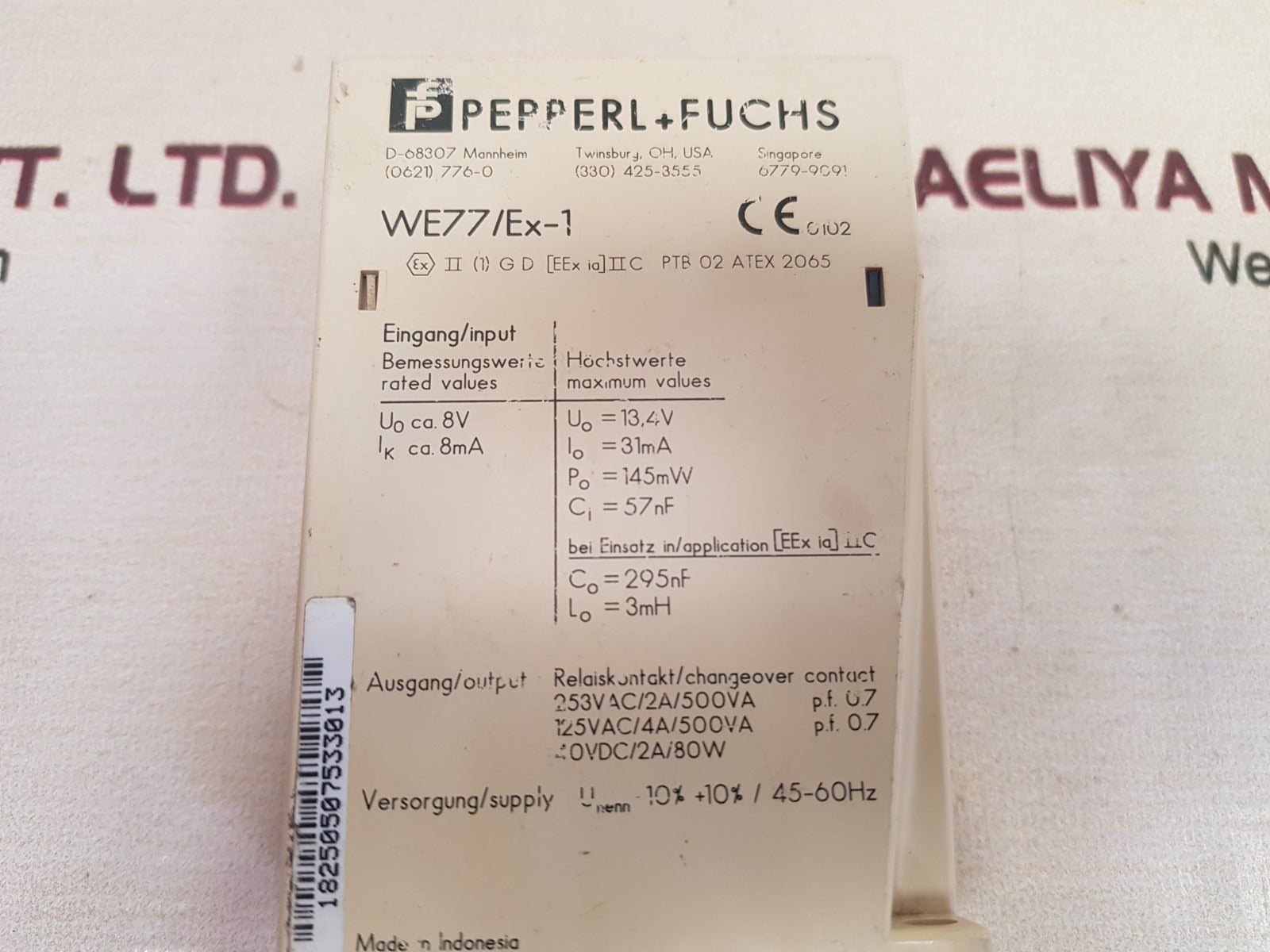 Pepperl+fuchs we77/ex-1 Switching amplifier 129197