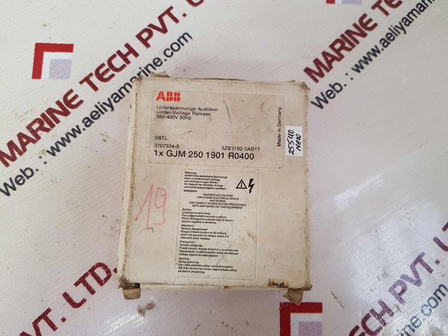 Abb gjm 250 1901 r0400 under-voltage release