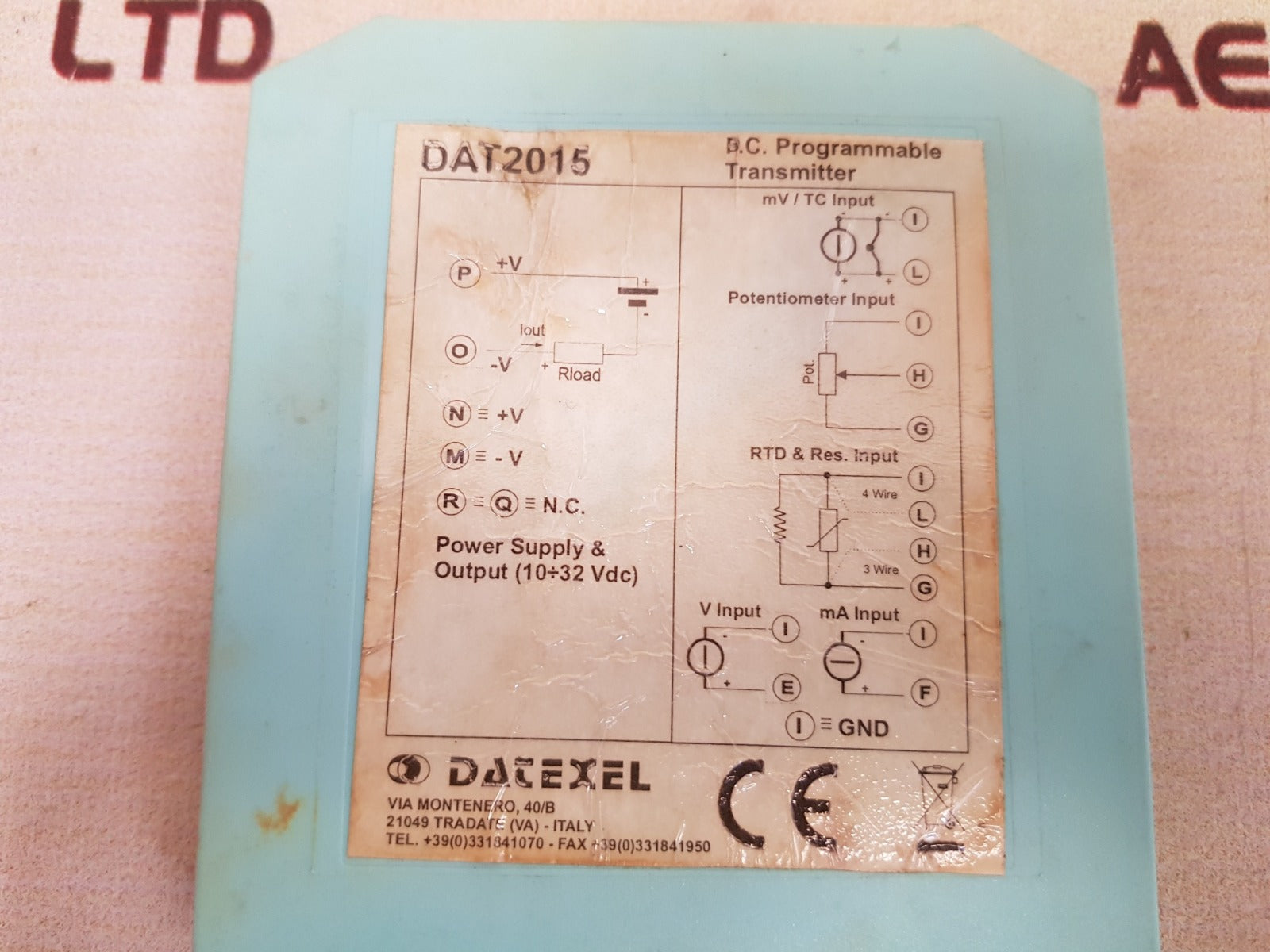 Datexel Dat2015 Smart Transmitter Range 0-600
