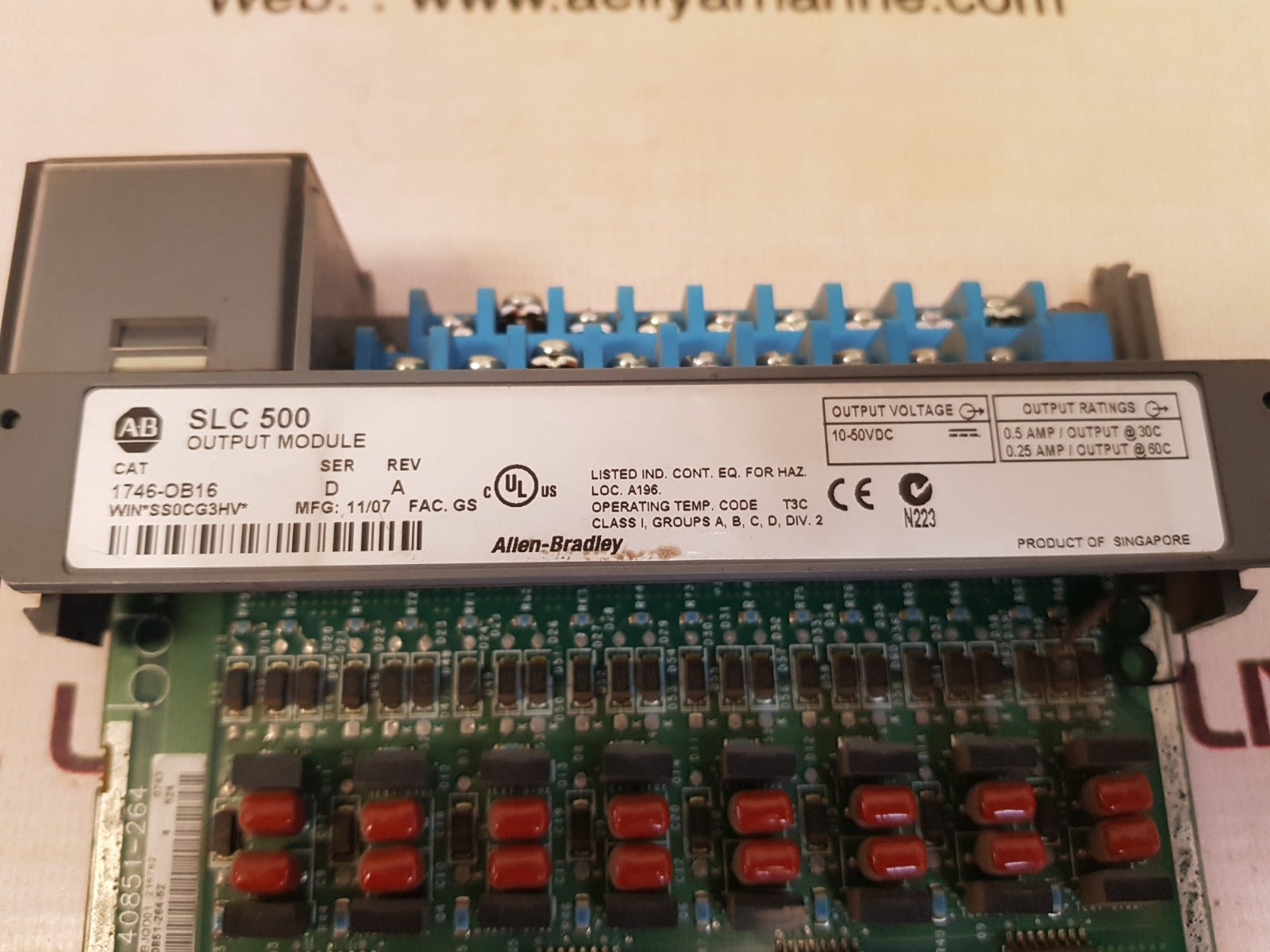 Allen-bradley 1746-ob16 Ser.D Rev.A Slc 500 Output Module
