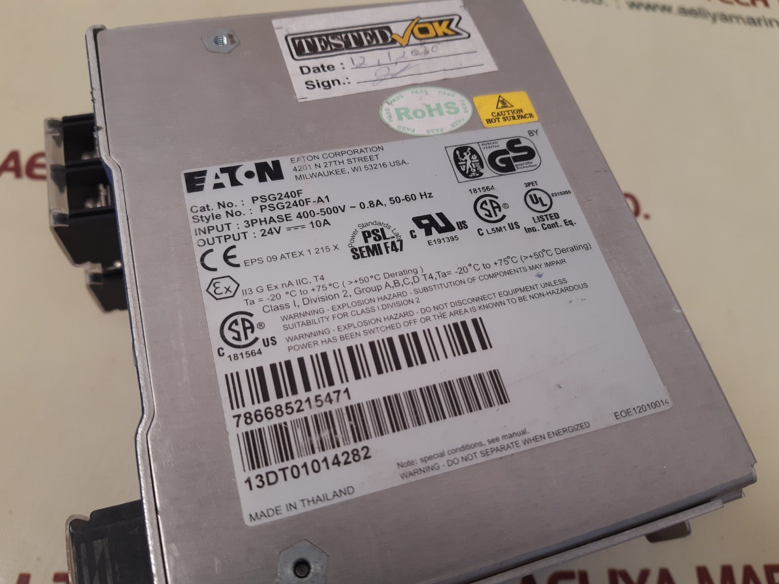 Eaton psg240f-a1 3 phase power supply 400-500v~ 0.8a