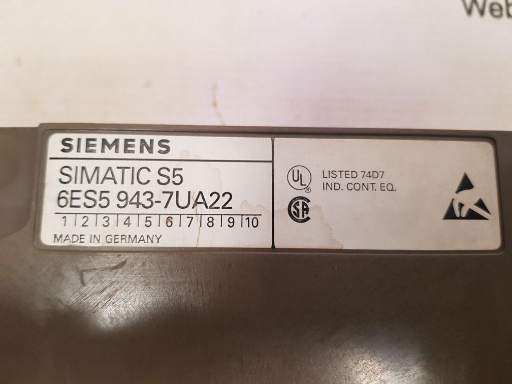Siemens simatic s5 6es5 943-7ua22 cpu module