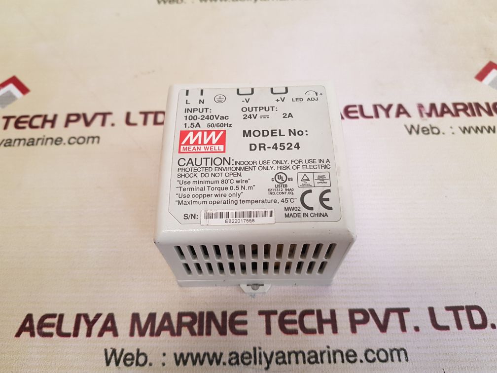 Mean well dr-4524 power supply 1.5a 50/60hz