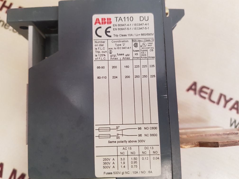Abb ta110 du thermal overload relay