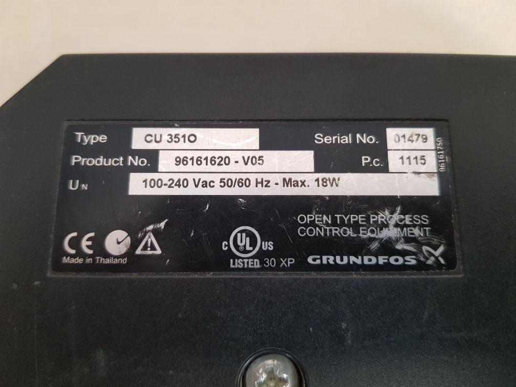 Grundfos cu 351o controller panel 96161620-v05