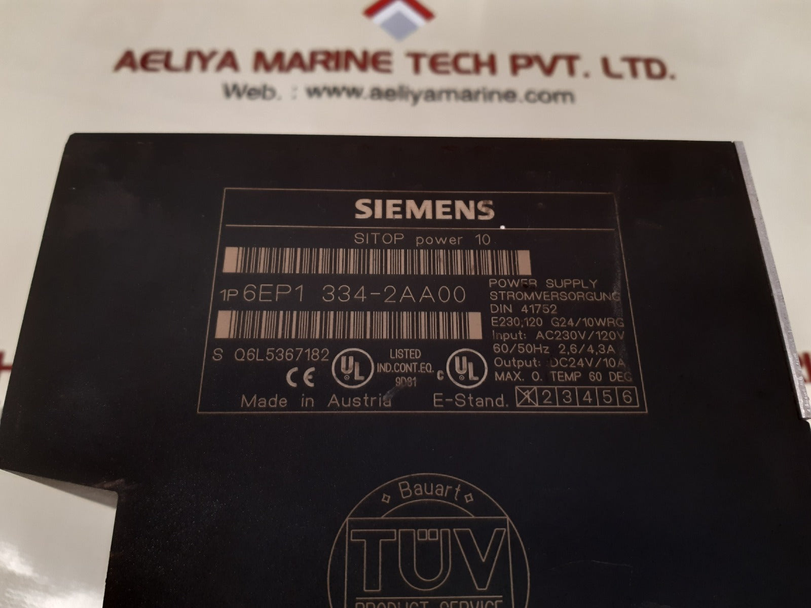 Siemens 6Ep1334-2Aa00 Sitop Power 10 Power Supply Dc24V/10A