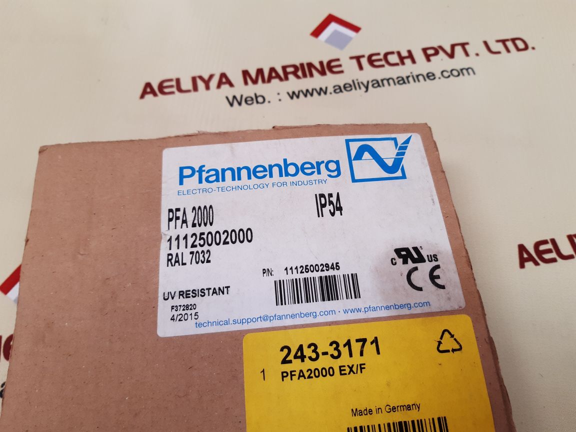 Pfannenberg pfa 2000 exhaust fan filter 11125002000