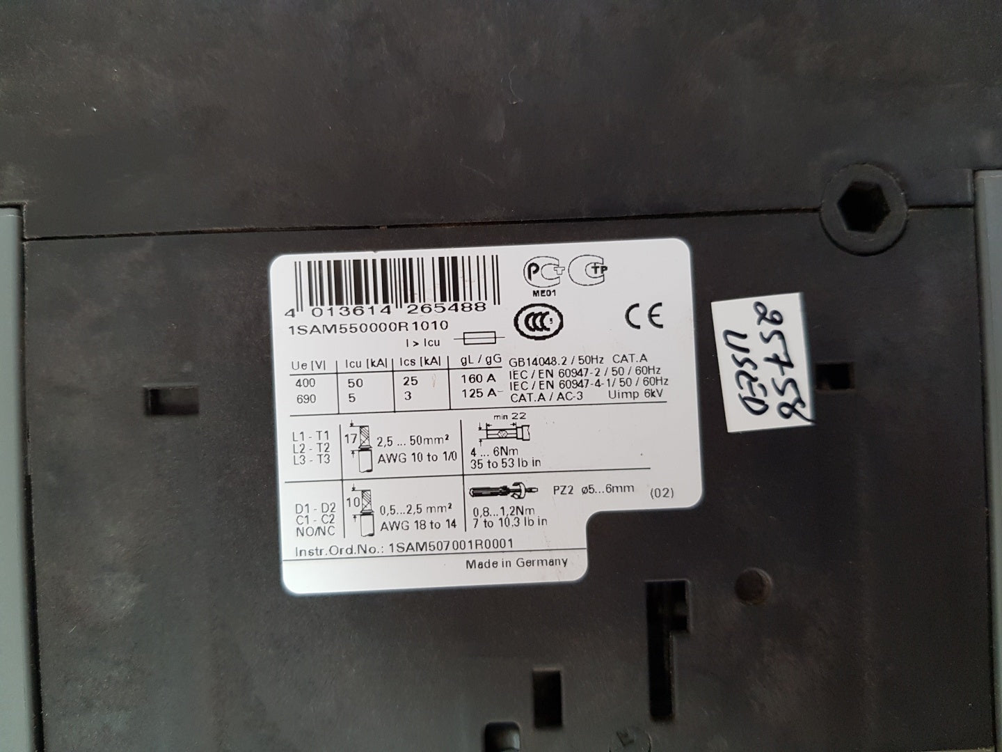 Abb ms495 manual motor starter 1sam550000r1010