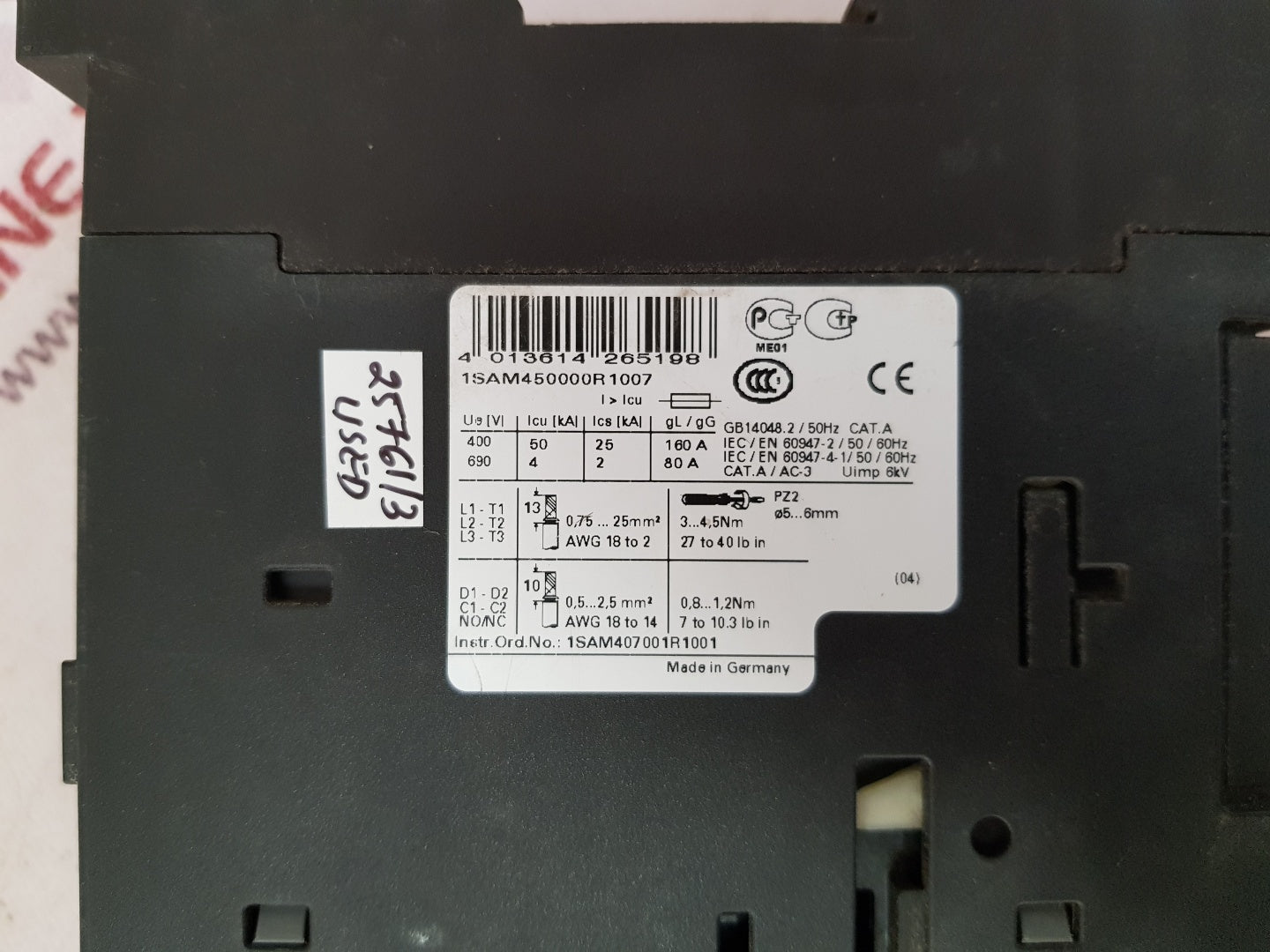 Abb ms450 1sam450000r1007 manual motor protector