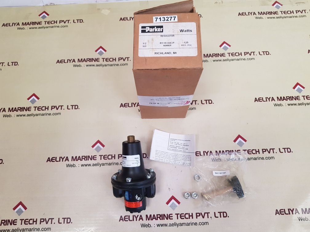 Parker watts r119-04cp regulator 0-9 bar 0-125 psig