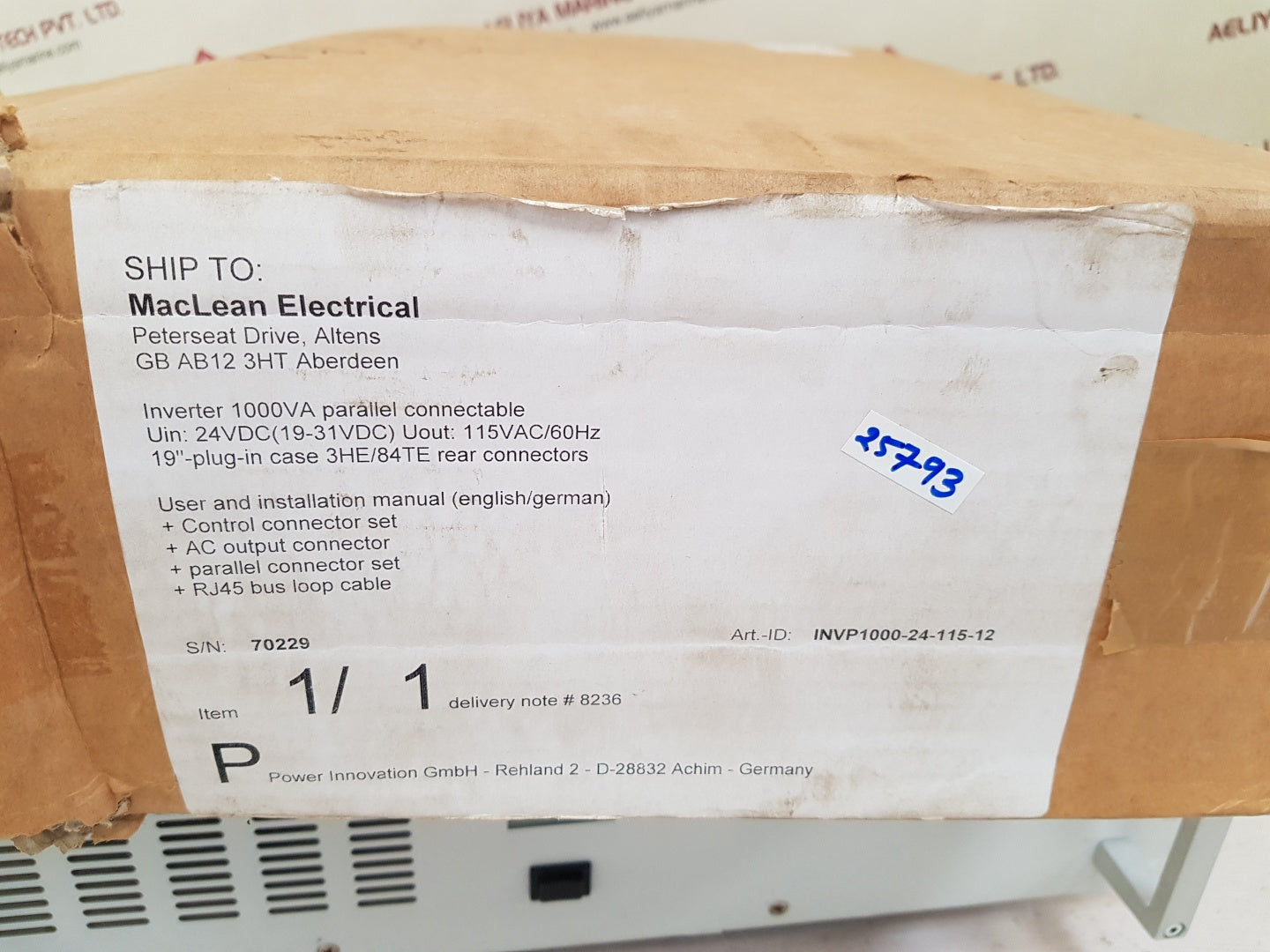 Power innovation invp1000-24-115-12 inverter 1000va