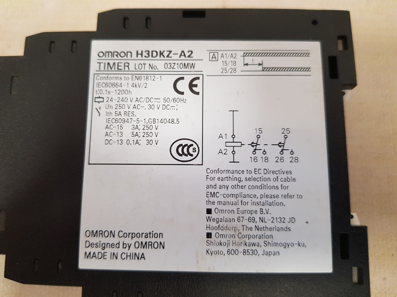 Omron h3dkz-a2 timer relay