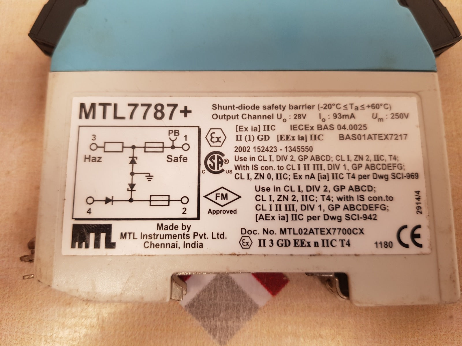 Mtl instruments mtl7787+ shunt- diode safety barrier
