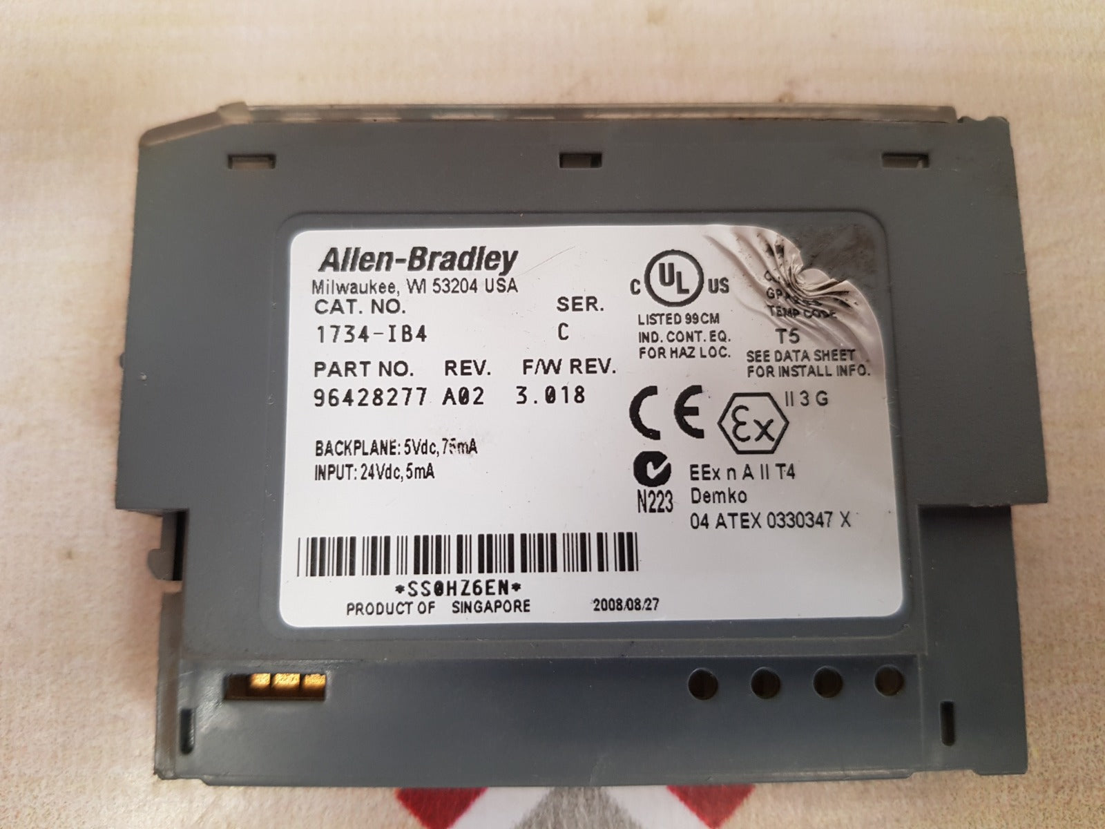 Allen-bradley 1734-ib4 ser c sink input module