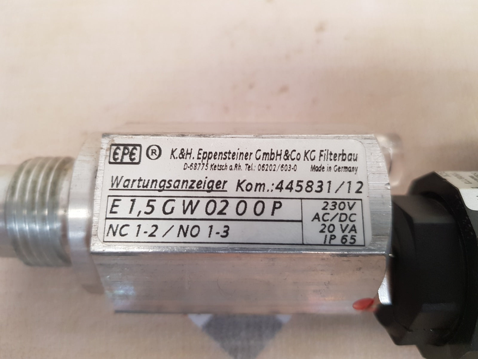 Epe 445831/12 filter clogging indicator switch