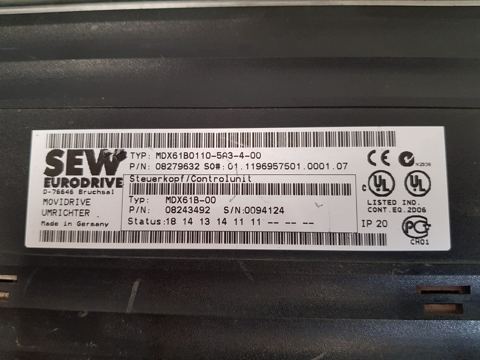 Sew mdx61b0110-5a3-4-00 inverter