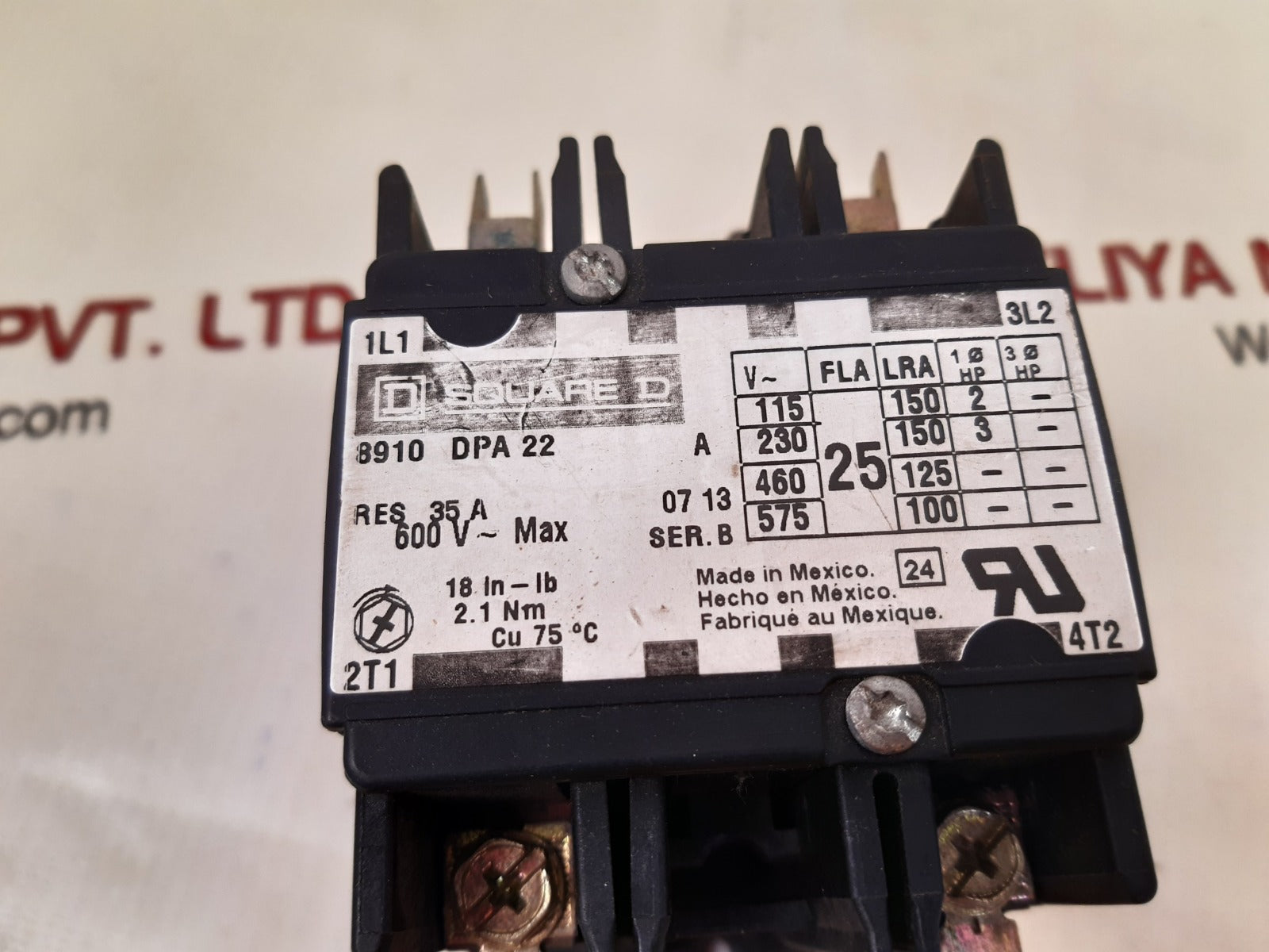 Square d 8910 dpa 22 ser.b contactor