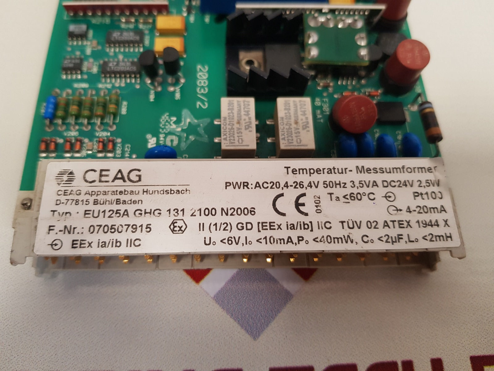 Ceag eu125a temperature transmitter eu125a ghg 131 2100 n2006