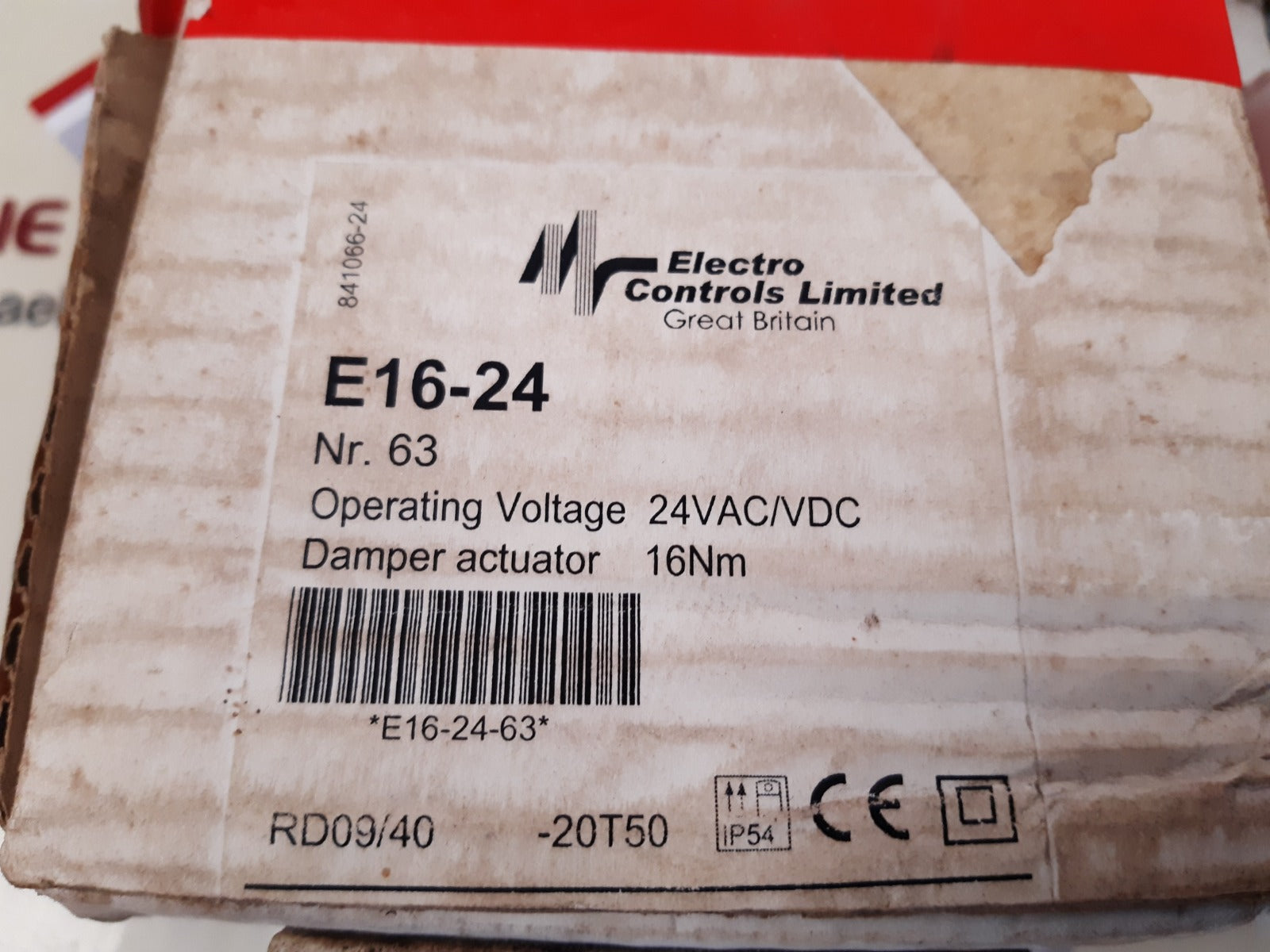 Electro controls e16-24 damper valve motor