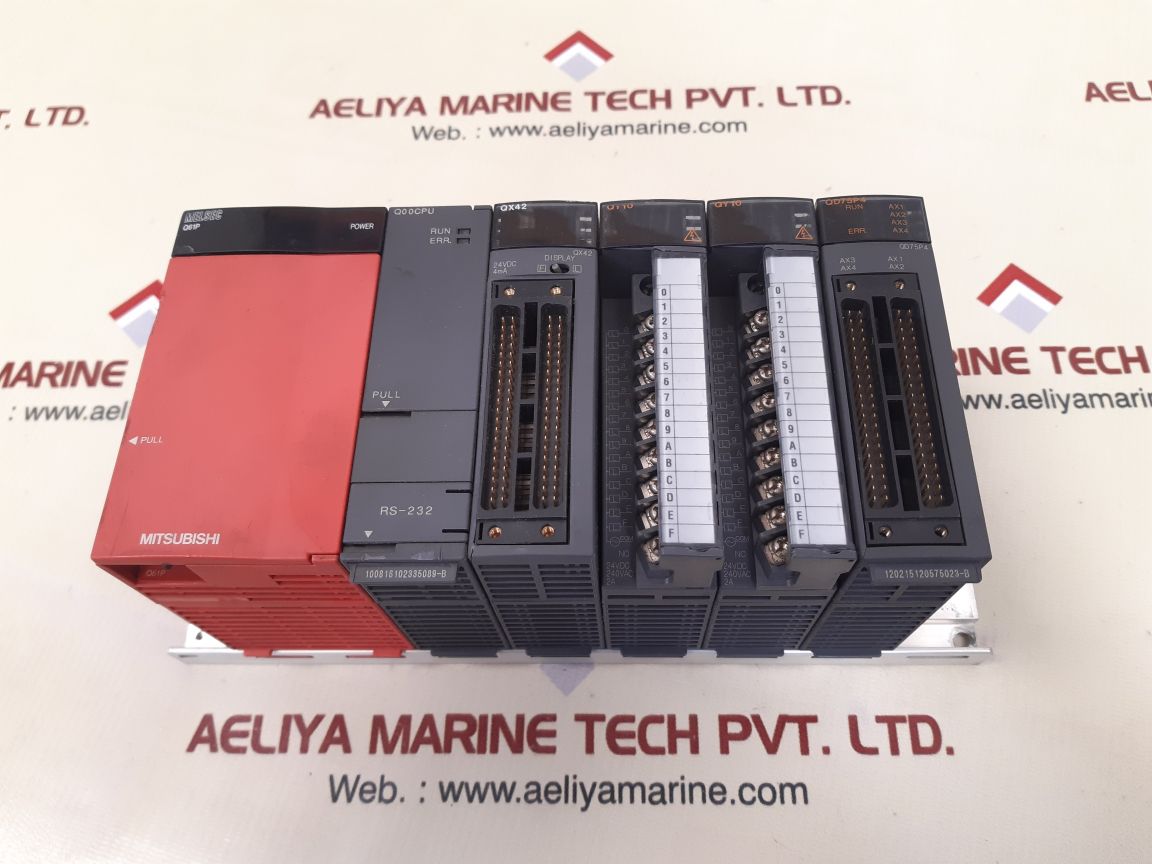 Mitsubishi melsec q61p,q00cpu,qx42,qy10,qd75p4 rack with q35b base unit