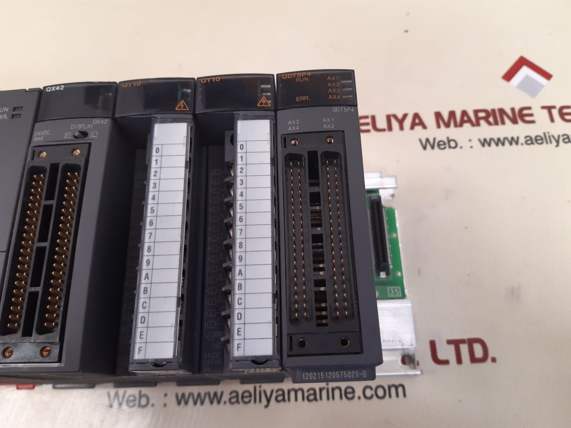 Mitsubishi melsec q61p,q00cpu,qx42,qy10,qd75p4 rack with q35b base unit