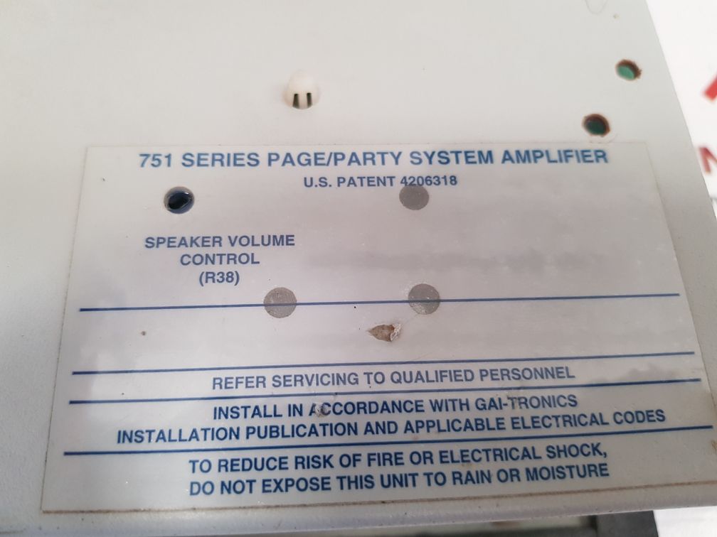 Gai-tronics 751-001 page/party system speaker amplifier