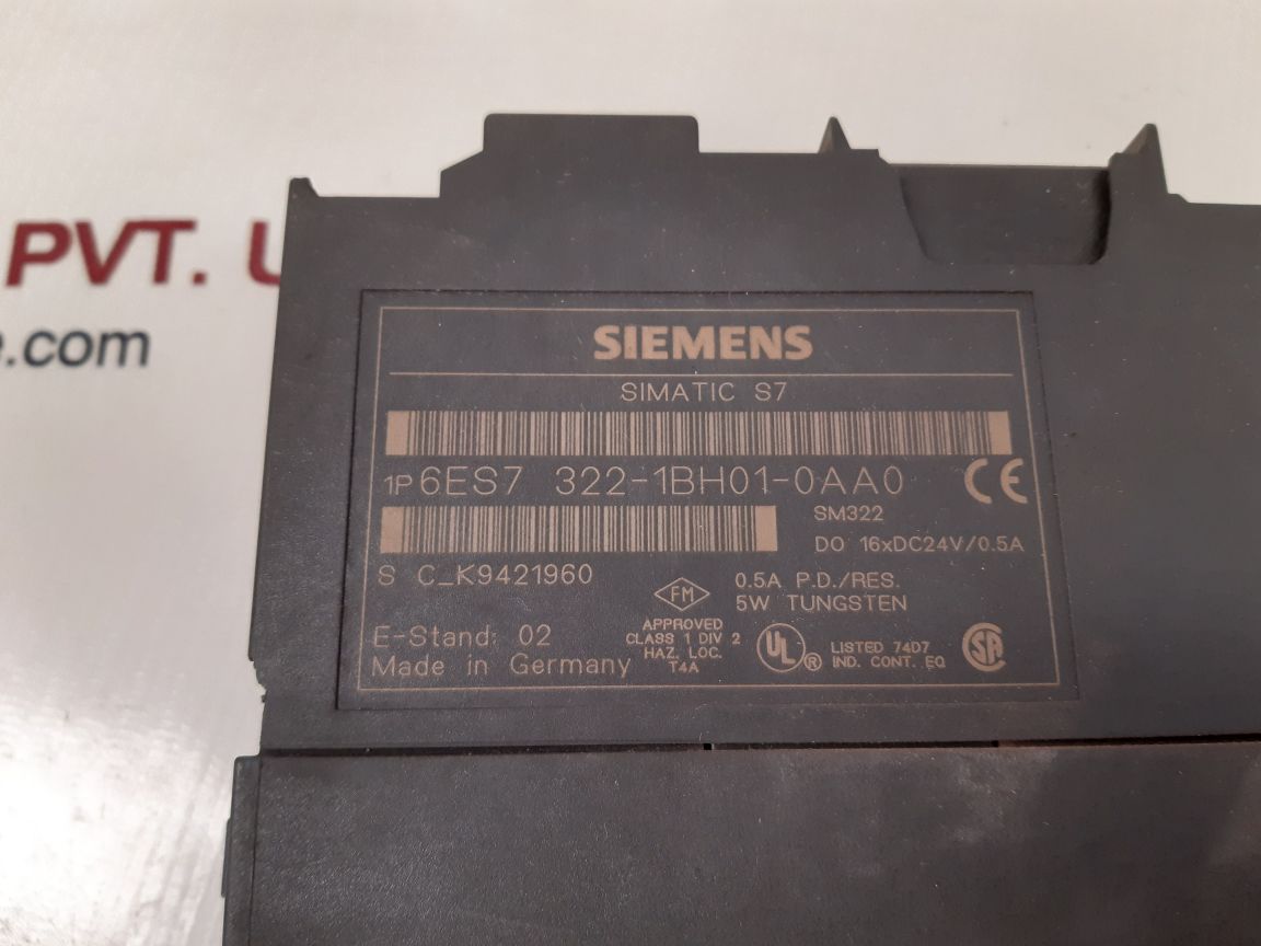 Siemens simatic s7 6es7 322-1bh01-0aa0 output module 0.5a