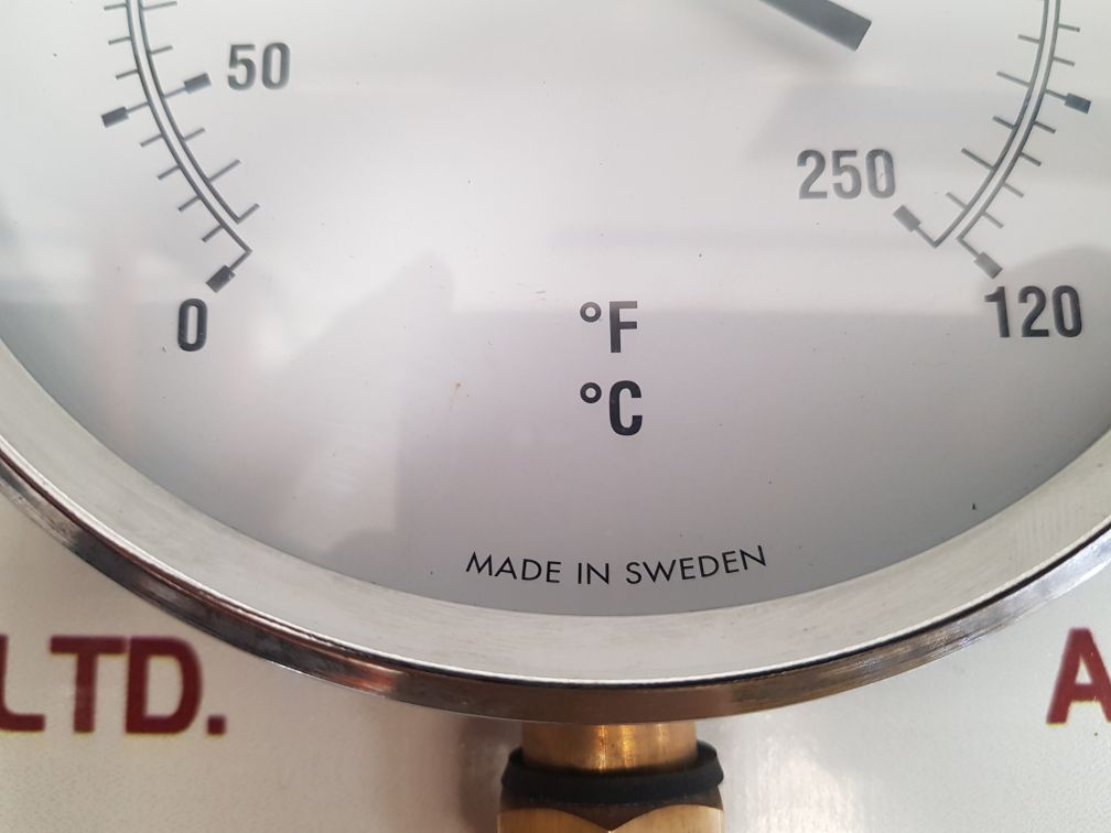 Brannan 150mm dial bottom entry thermometer 0 to 120°c