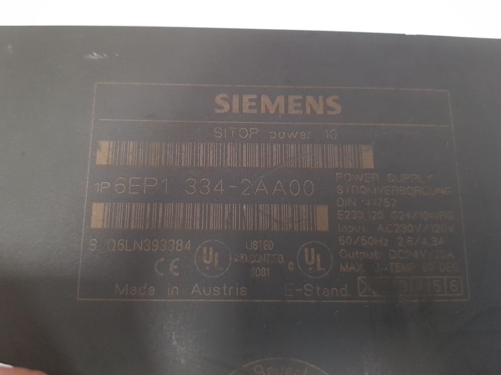 Siemens 6ep1 334-2aa00 sitop power 10 power supply