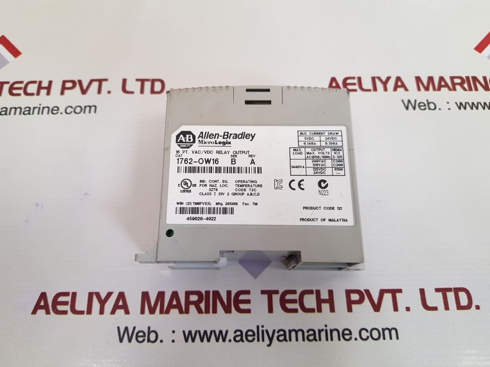 Allen-bradley 1762-ow16 micro logix 16 pt. vac/vdc relay output
