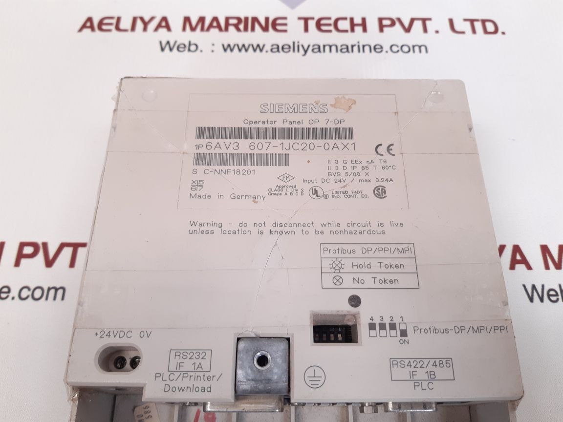 Siemens simatic op7 6av3 607-1jc20-0ax1 operator panel op 7-dp membrane keypad