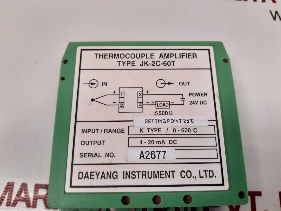 Daeyang jk-2c-60t thermocouple amplifier 24v dc