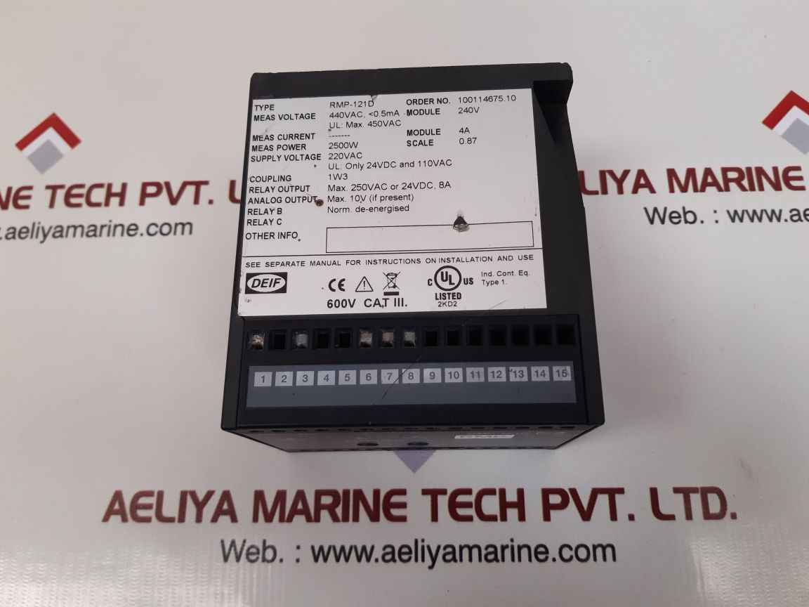 Deif rmp-121d reverse power relay 100114675.10
