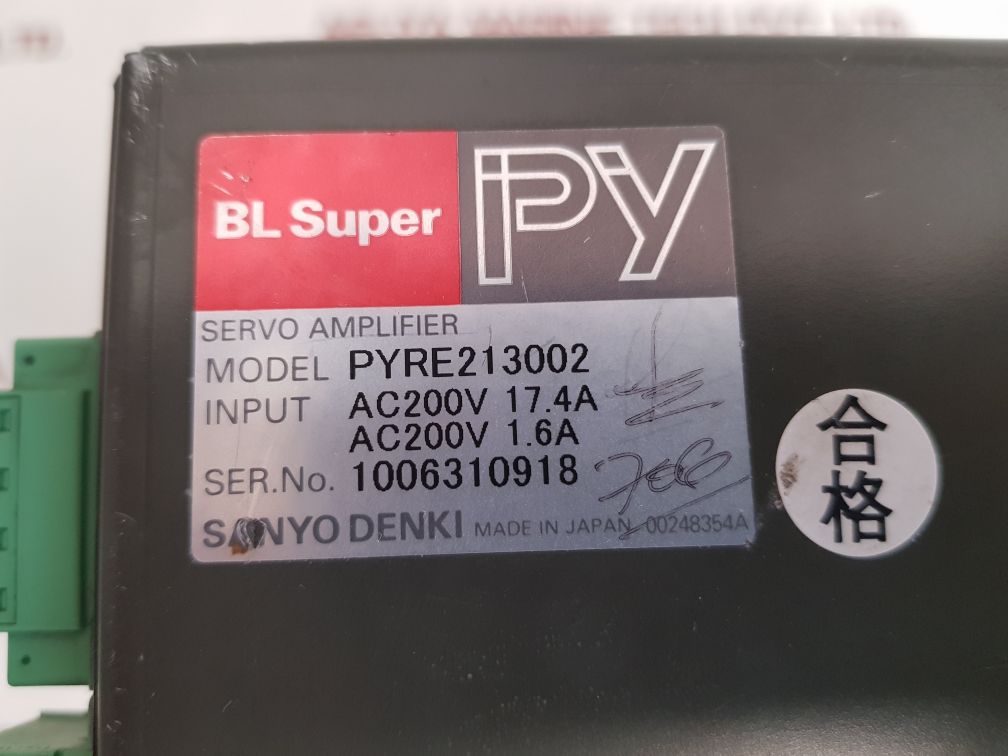 Sanyo denki pyre213002 servo amplifier ac200v 17.4a