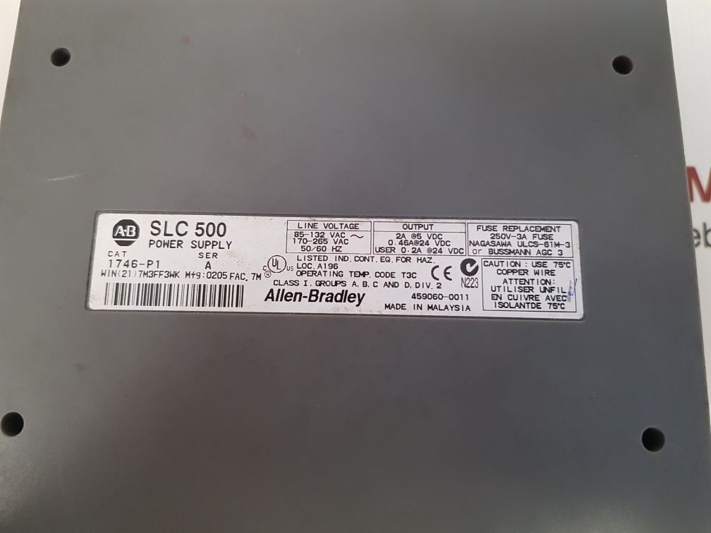 Allen-bradley 1746-p1 ser.a power supply