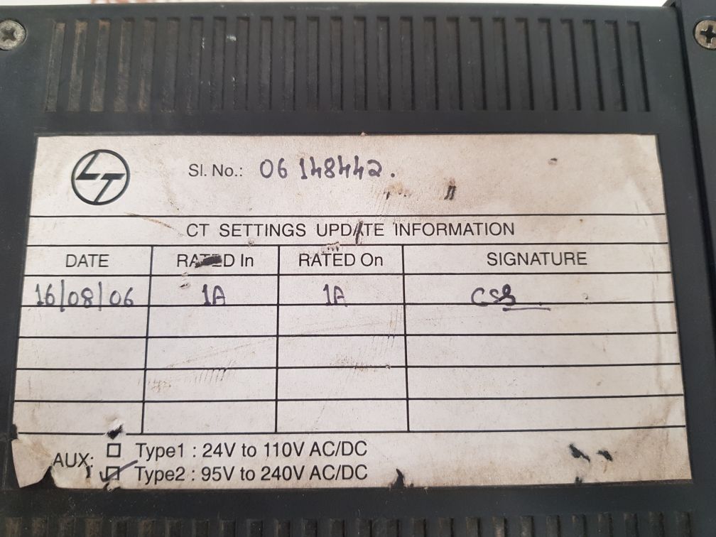 L&t mc31a over current & earth fault relay