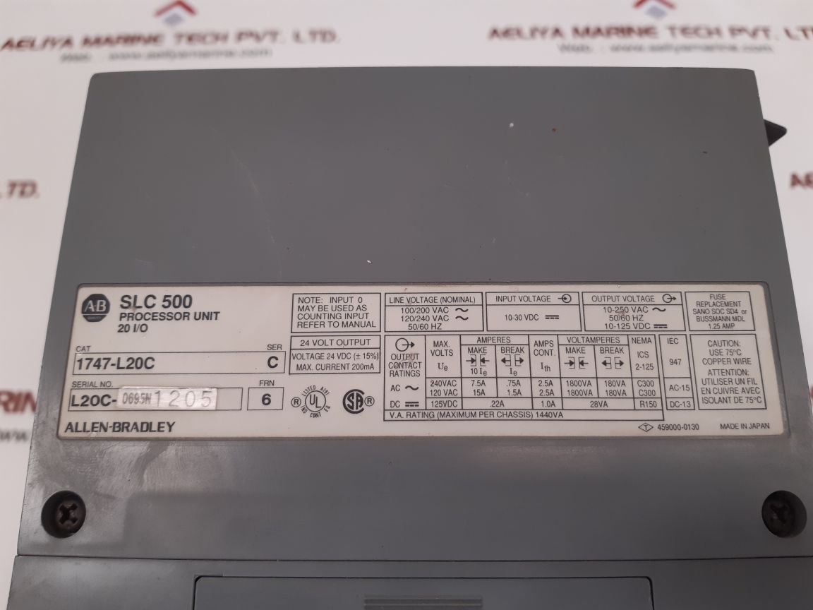 Allen-bradley 1747-l20c ser.c slc 500 processor unit