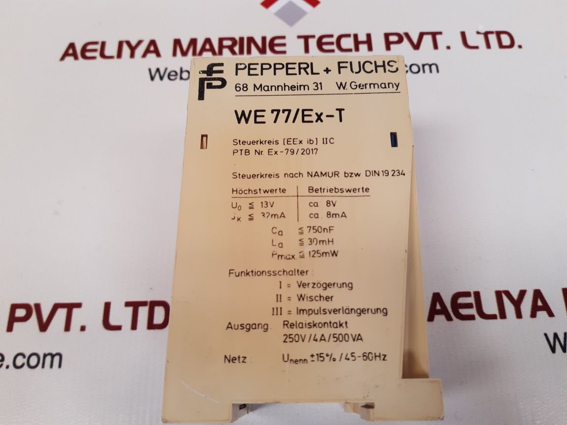 Pepperl+fuchs we77/ex-t safety switch amplifier