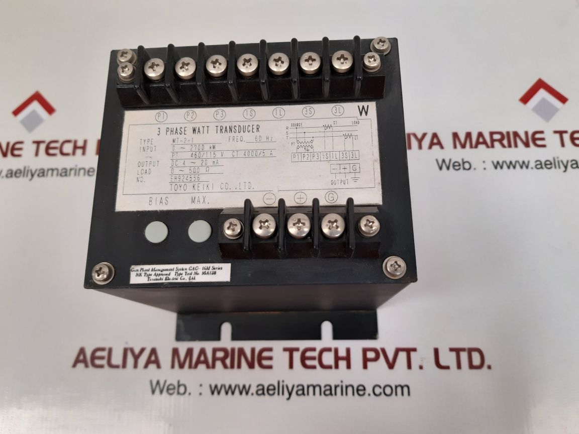 Toyo keiki mt-2-1 3 phase watt transducer