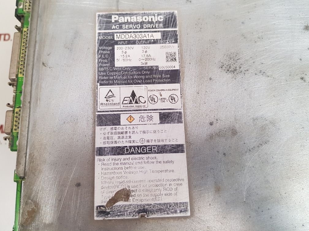 Panasonic mdda303a1a ac servo driver