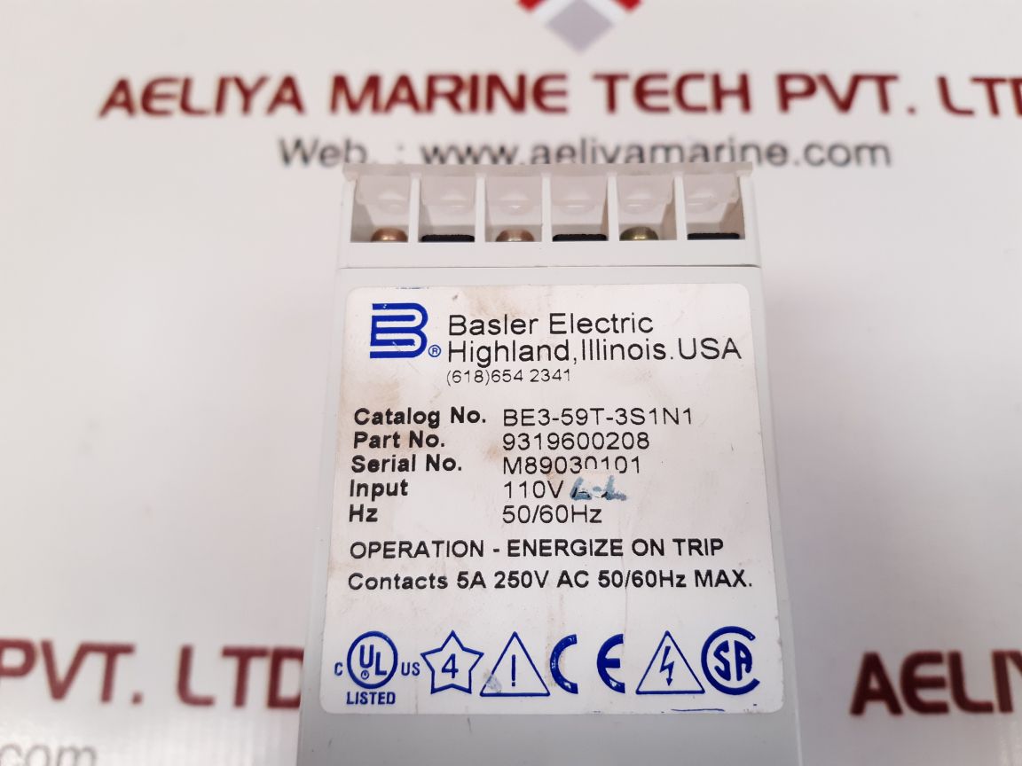 Basler be3-59t-3s1n1 over voltage relay 9319600208