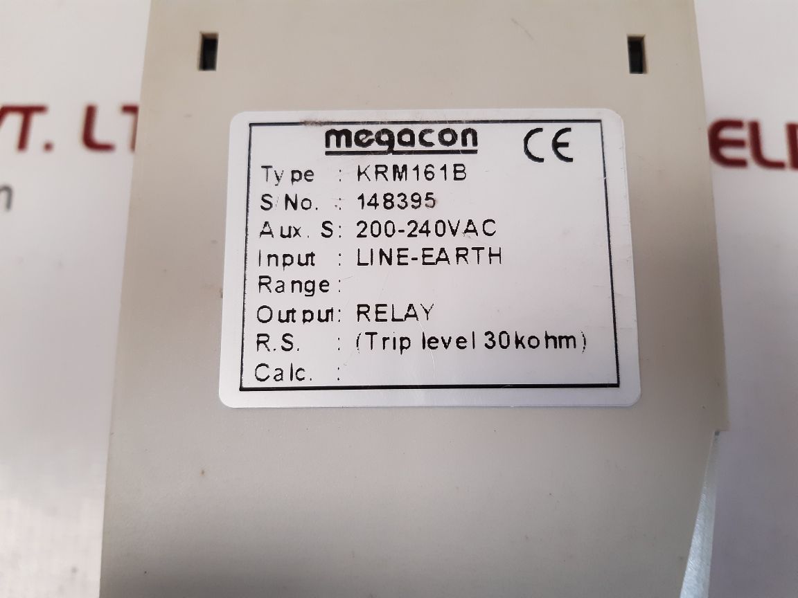 Megacon krm161b earth fault relay